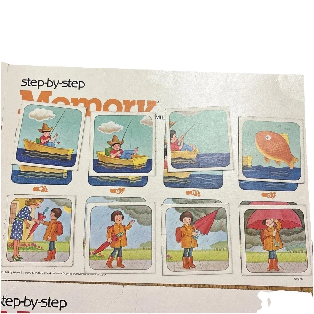 Vintage Milton Bradley Step By Step Memory Advanced Game Complete 1986